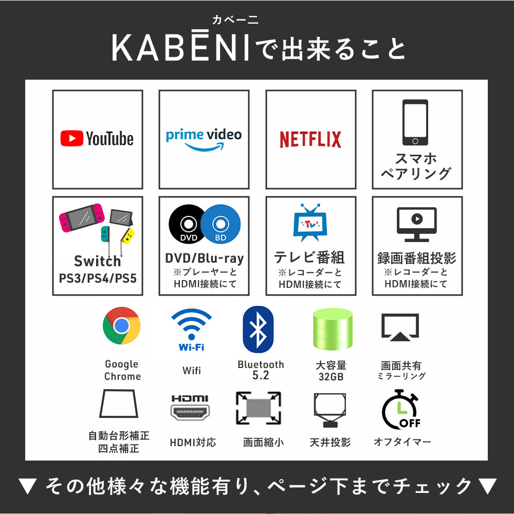 KABĒNI(カベーニ)スマホ型プロジェクター
