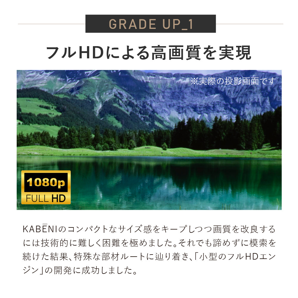 KABĒNI PRO2（カベーニプロ2）フルHDモバイルプロジェクター